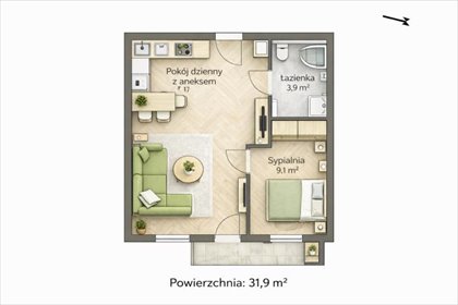 mieszkanie na sprzedaż 32m2 mieszkanie Warszawa, Białołęka, Mańkowska