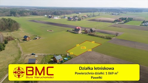 działka na sprzedaż 1069m2 działka Pawełki