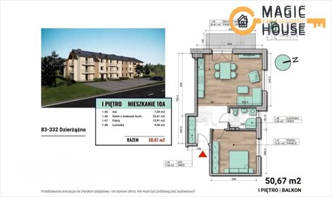 mieszkanie na sprzedaż 51m2 mieszkanie Dzierżążno, Szpitalna