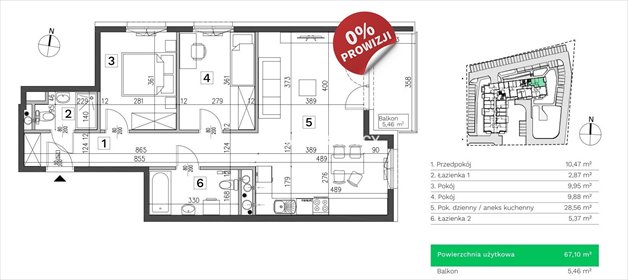 Mieszkanie trzypokojowe na sprzedaż Kraków, Podgórze Duchackie, Kurdwanów, Wincentego Witosa 67m2 Foto 3