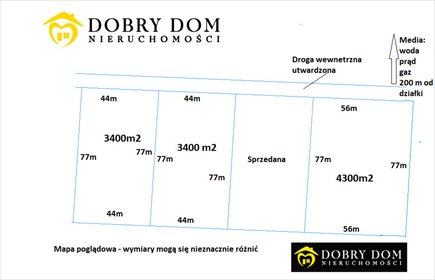 działka na sprzedaż 3400m2 działka Skrybicze