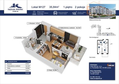 mieszkanie na sprzedaż 36m2 mieszkanie Łomża, Akademicka