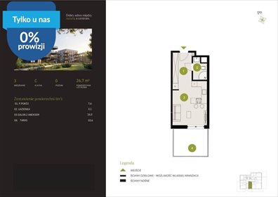 Przestronne 26,7 m² mieszkanie na sprzedaż w Bydgoszczy mieszkanie Bydgoszcz, Flisy, Mińska