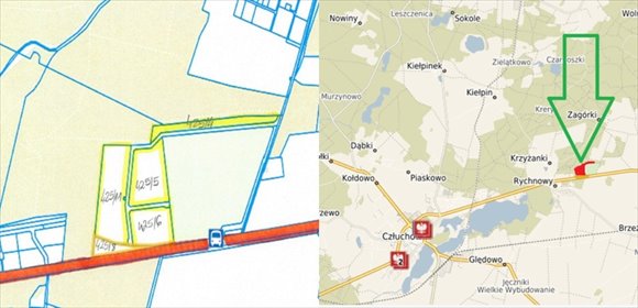 Działka 124,4 ha z potencjałem inwestycyjnym w Rychnowach działka Rychnowy