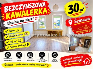 Sprzedam kawalerkę 30,5 m² z własną kotłownią w Ścinawie mieszkanie Ścinawa