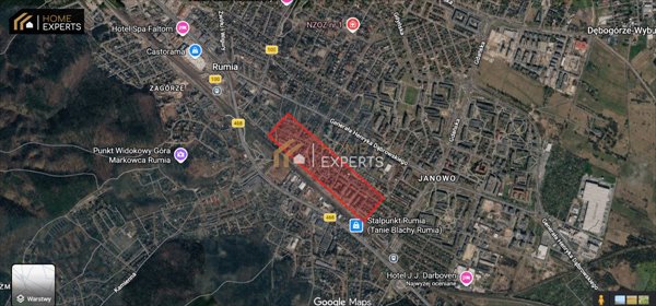 Działka pod inwestycję z koncepcją trzech budynków działka Rumia, Janowo, Harcmistrza Pawła Wyszeckiego