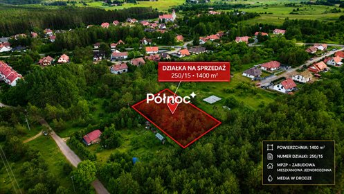 Działka 1400 m² pod dom jednorodzinny (Różnowo) działka Różnowo
