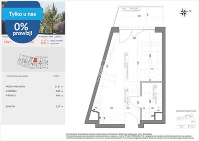 Atrakcyjne 29,69 m² w Bocianowie – idealne dla singla lub inwestycji mieszkanie Bydgoszcz, Bocianowo, Pomorska