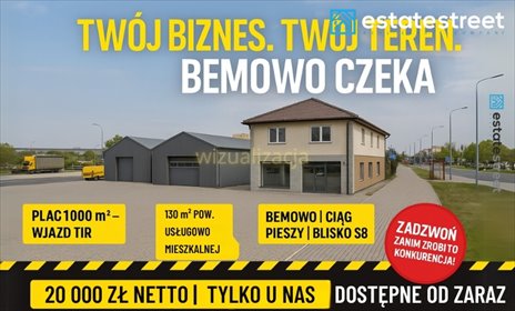 lokal użytkowy na wynajem 1180m2 lokal użytkowy Warszawa, Bemowo, Połczyńska