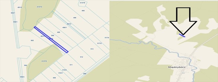działka na sprzedaż 1500m2 działka Międzybórz