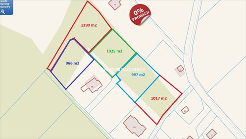 działka na sprzedaż 1199m2 działka Mogilany, Włosań
