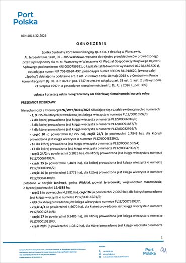 działka na wynajem 548908m2 działka Wiskitki