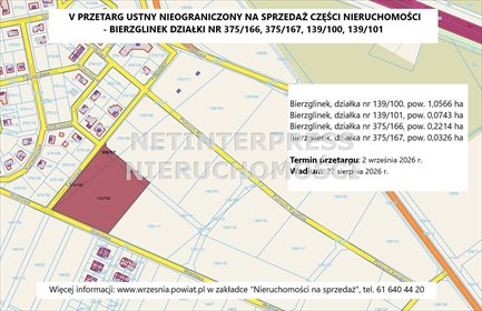 Działka 13 849 m² na sprzedaż (inwestycja) w Bierzglinku działka Września, Bierzglinek