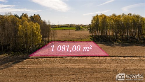 Działka budowlana 1081 m² w Charzynie - las i media w cenie działka Kołobrzeg, Charzyno