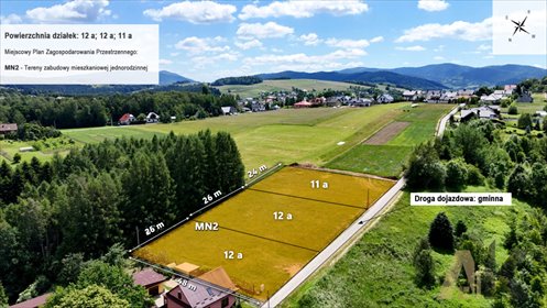 Widokowe działki w Mystkowie z panoramą Beskidów działka Mystków