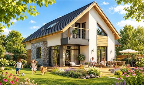 Do sprzedania nowoczesny dom 169 m² z garażem w Dąbrówkach dom Dąbrówki
