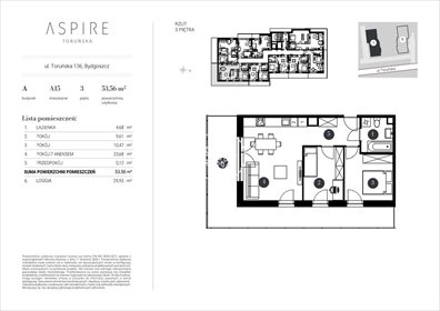mieszkanie na sprzedaż 55m2 mieszkanie Bydgoszcz, Toruńska