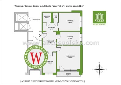 mieszkanie na sprzedaż 76m2 mieszkanie Warszawa, Bemowo, Nowe Górce, Arki Bożka