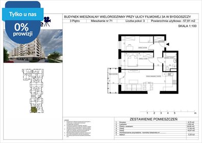 Nowoczesne 3-pokojowe mieszkanie 58 m² w Bydgoszczy polecam mieszkanie Bydgoszcz, Bartodzieje Małe, Filmowa