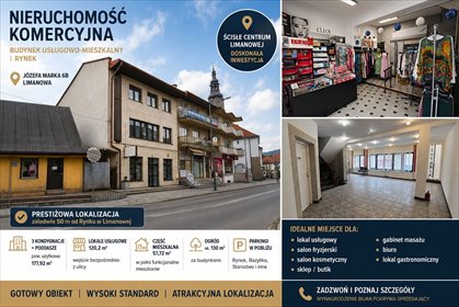 Limanowa, centrum, 240 m2, wysoki standard, inwestycja lokal użytkowy Limanowa, Józefa Marka