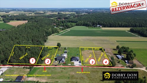 Działki z mediami i lasem w Zaczerlanach - 3001 m². działka Zaczerlany