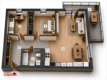 Do sprzedania nowoczesne 57 m² z loggią w Rzeszowie mieszkanie Rzeszów, Przybyszówka, Technologiczna