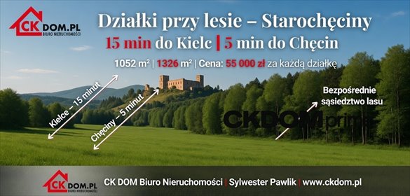 Działki przy lesie w Starochęcinach – idealne pod rekreację działka Starochęciny