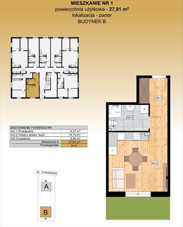 Na sprzedaż nowoczesne mieszkanie 27,91 m² z ogródkiem w Stargardzie mieszkanie Stargard, Towarowa