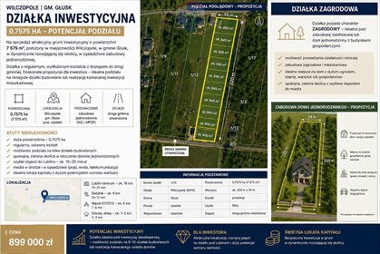 działka na sprzedaż 7575m2 działka Wilczopole