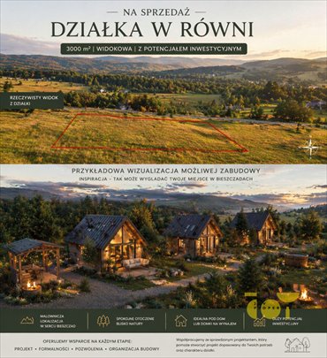 działka na sprzedaż 3000m2 działka Równia