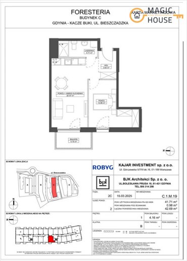mieszkanie na sprzedaż 42m2 mieszkanie Gdynia, Wielki Kack, Bieszczadzka
