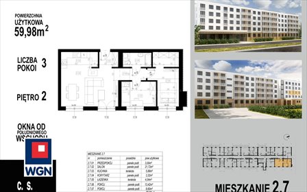 mieszkanie na sprzedaż 60m2 mieszkanie Głogów, Wojska Polskiego