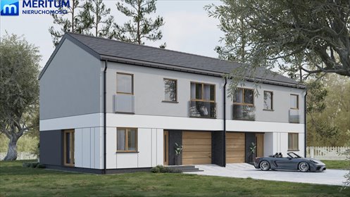 Nowoczesny bliźniak z garażem i poddaszem do aranżacji dom Osowiec