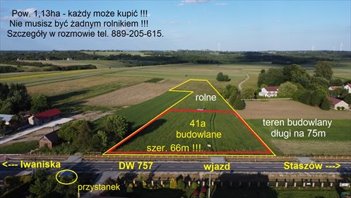 Działka 1,13ha z zabudową zagrodową i mediami działka Przyborowice