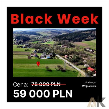 działka na sprzedaż 2500m2 działka Wojnarowa