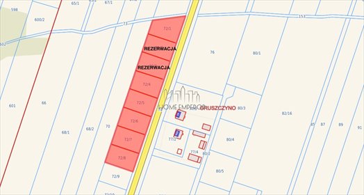 Do sprzedania działki 850 m² w Gruszczynie z mediami i wydzielonymi na podstawie warunków zabudowy działka Gruszczyno