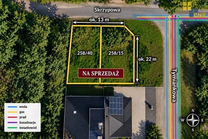 Działka 380 m² pod zabudowę jednorodzinną i usługową działka Częstochowa, Dźbów, Tymiankowa