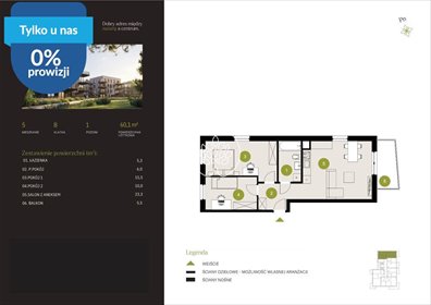 Dwupokojowe mieszkanie 60,1 m2 w Bydgoszczy na Flisach mieszkanie Bydgoszcz, Flisy, Mińska