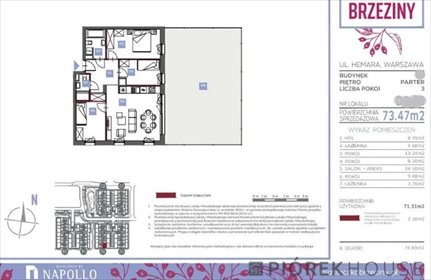4-pokojowe mieszkanie z ogrodem 75 m², garaż zapraszam mieszkanie Warszawa, Białołęka, Mariana Hemara
