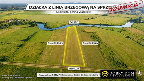 Działka nad rzeką Supraśl w Osowicze - 5181 m² działka Osowicze