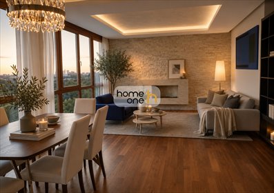 Dwupoziomowy apartament 130 m² z tarasem i kominkiem mieszkanie Warszawa, Mokotów, Stanisława Żaryna