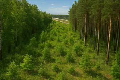Dwie działki leśne po wycince, dojazd utwardzony działka Skórzec