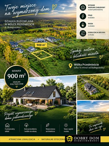 Działka 900 m² z warunkami zabudowy bliźniaka. działka Wólka-Przedmieście