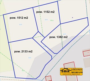 Zapraszam do obejrzenia działek 1382 m² w Wysocku działka Wysocko