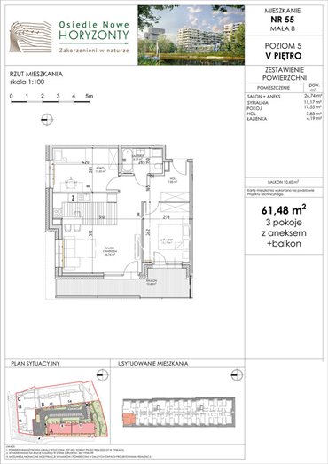mieszkanie na sprzedaż 61m2 mieszkanie Bydgoszcz, Fordońska