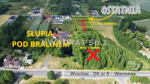 działka na sprzedaż 898m2 działka Słupia pod Bralinem