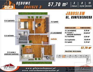 mieszkanie na sprzedaż 57m2 mieszkanie Jarosław, Konfederacka