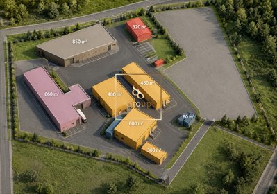 Teren inwestycyjny z magazynami i dochodem 75 tys. zł/mc magazyn Olesin