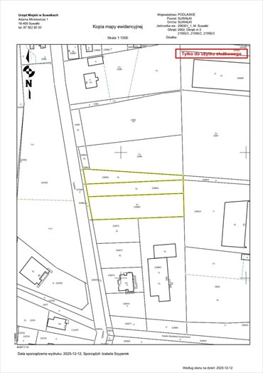 działka na sprzedaż 2804m2 działka Suwałki, Szpitalna
