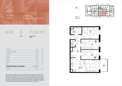 mieszkanie na sprzedaż 72m2 mieszkanie Bydgoszcz, Czyżkówko, Flisacka